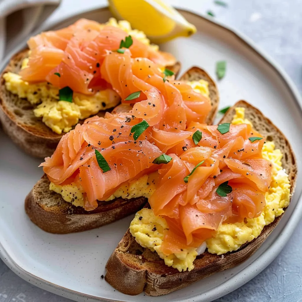 Tartine saumon et oeufs