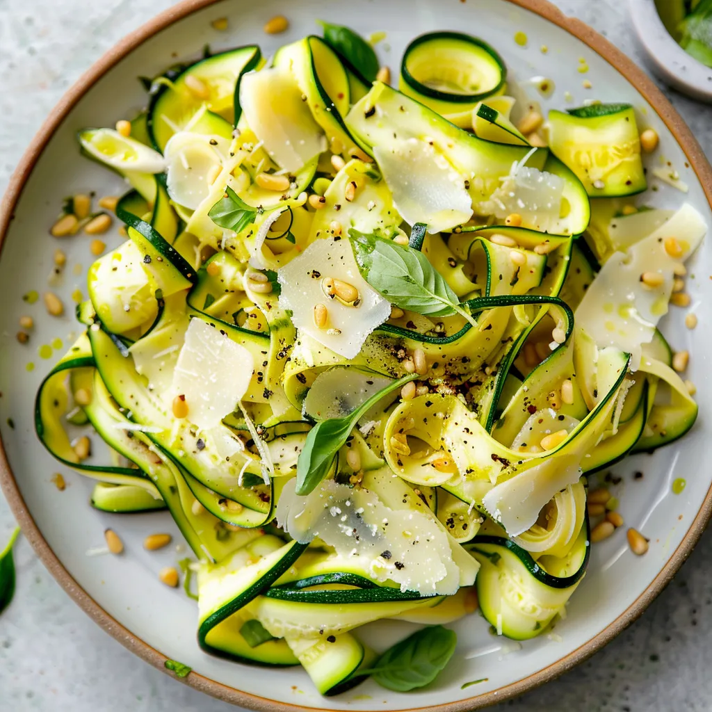 Salade de tagliatelles courgette