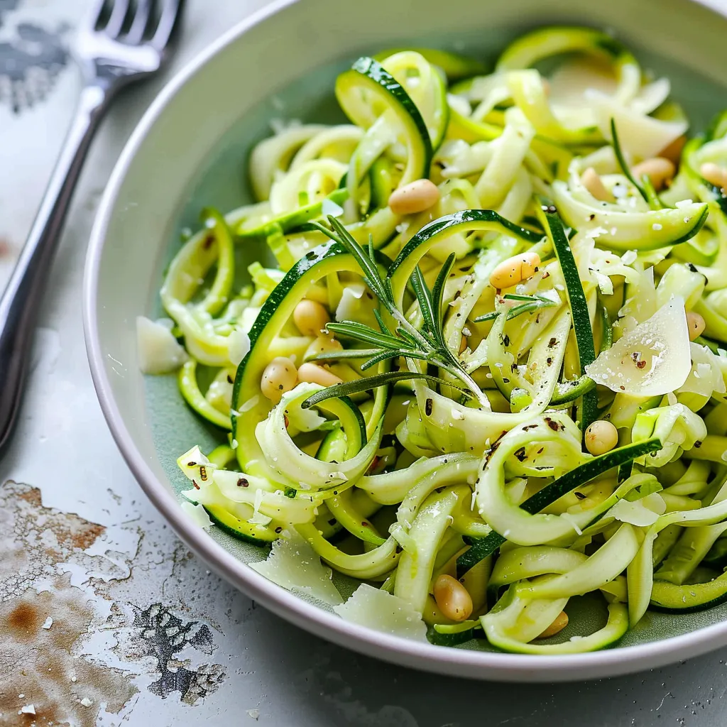 Salade fraîche aux courgettes et romarin