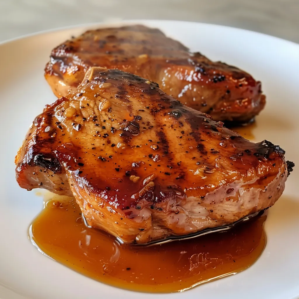Côtelettes de porc au sucre brun caramélisé