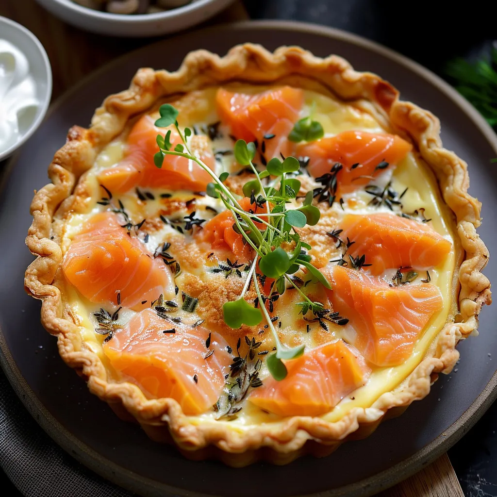 Quiche saumon Boursin crémeuse