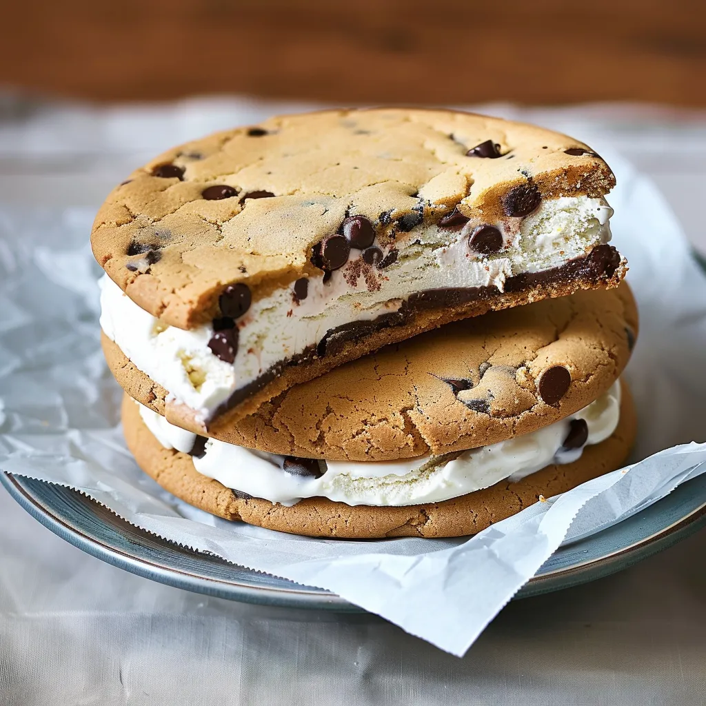 Sandwich crème glacée aux pépites de chocolat