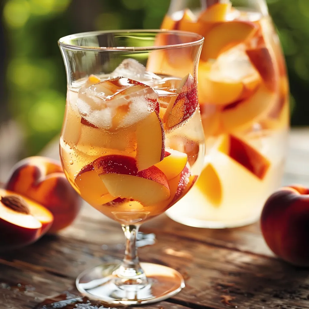 Sangria blanche rafraîchissante aux pêches