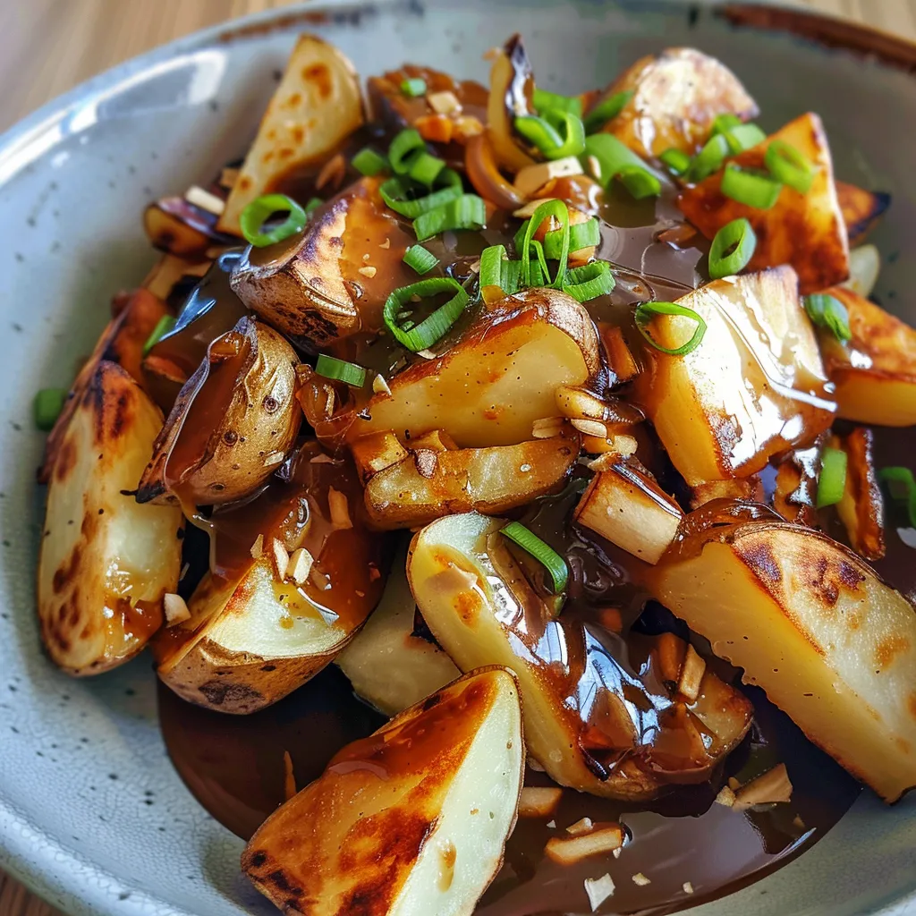 Poutine végé halloumi grillé