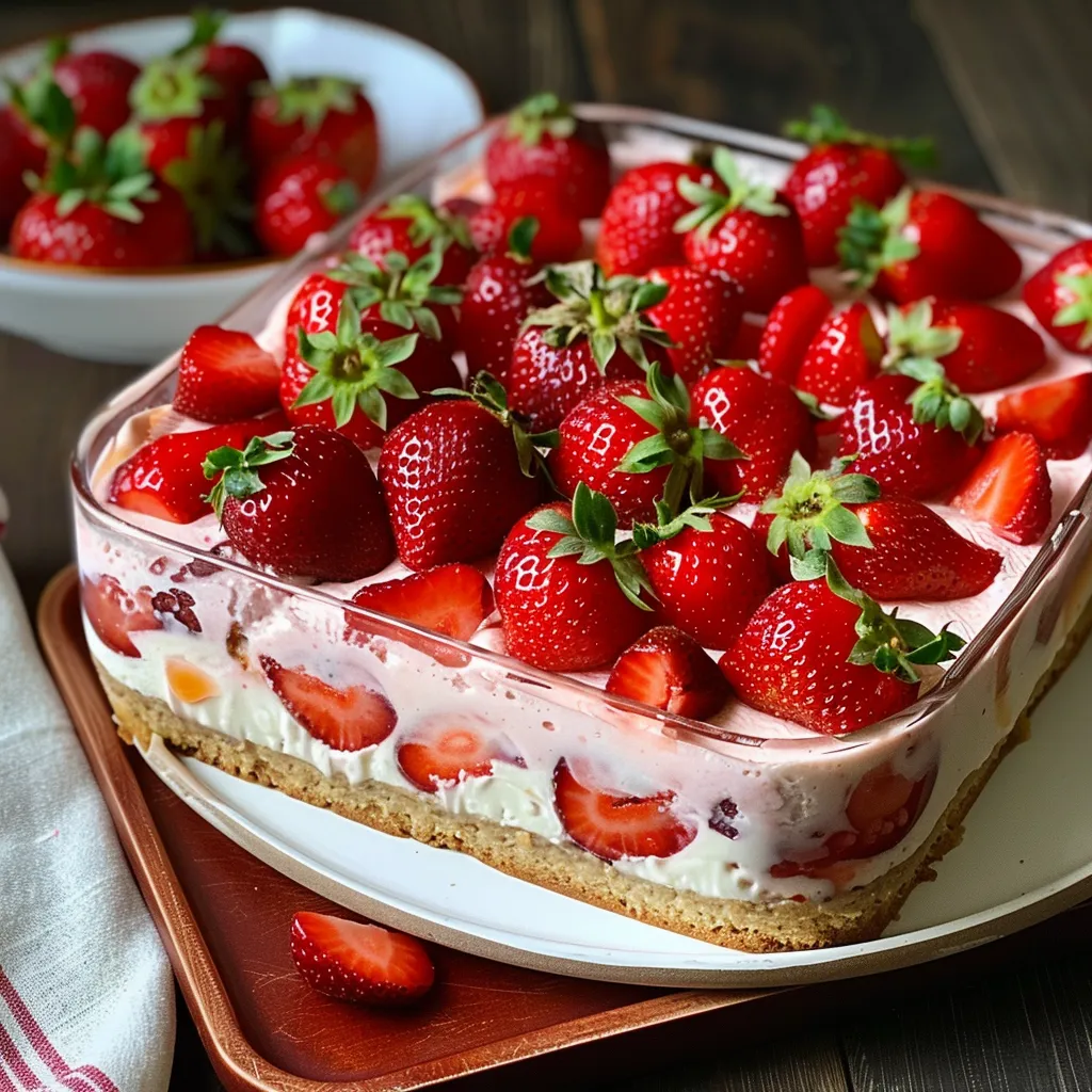 Gâteau froid fraises léger