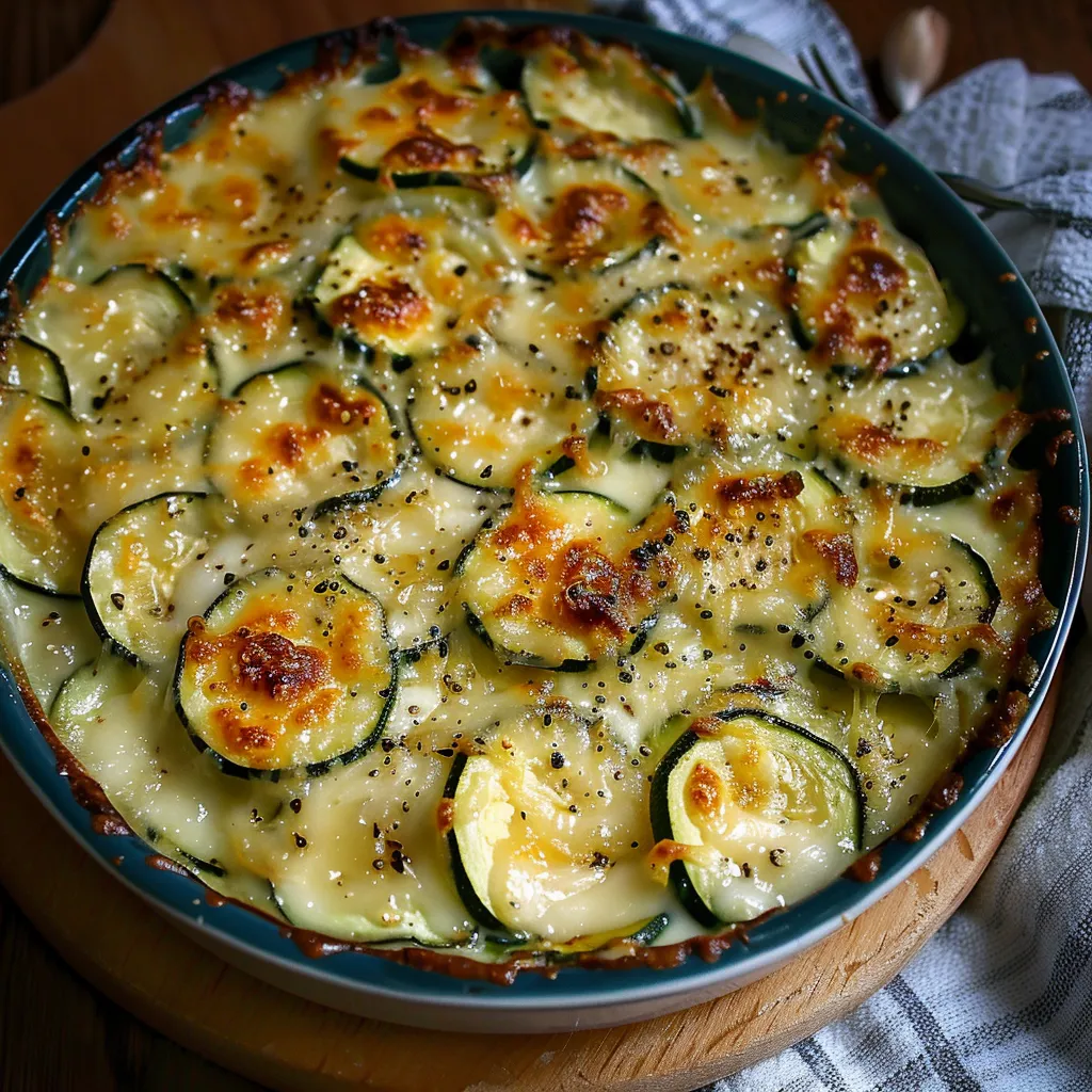 Gratin gourmand aux courgettes et Bleu d’Auvergne