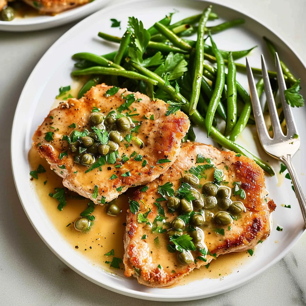 Côtelettes de porc piccata au citron et aux câpres
