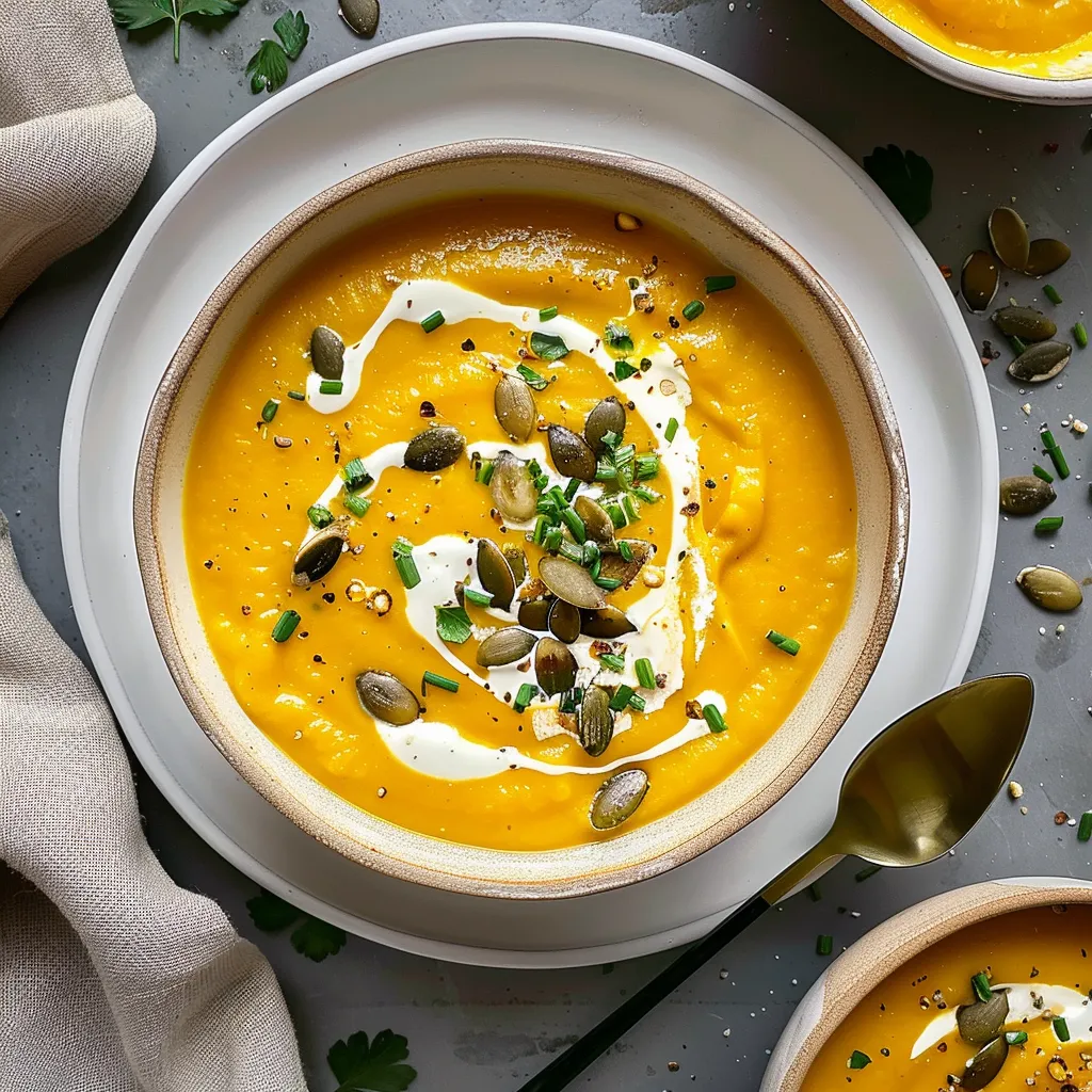 Potage citrouille carottes herbes