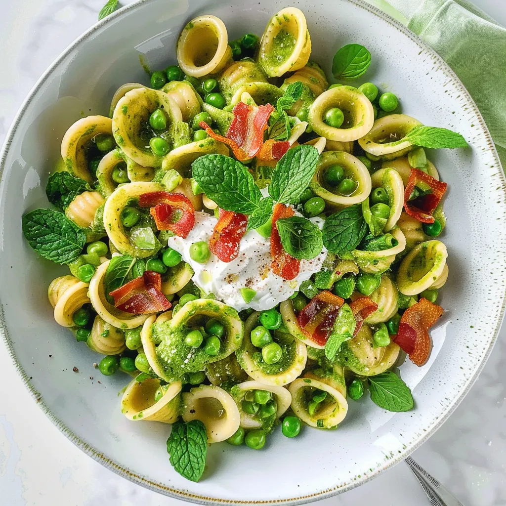 Orecchiettes aux petits pois labneh