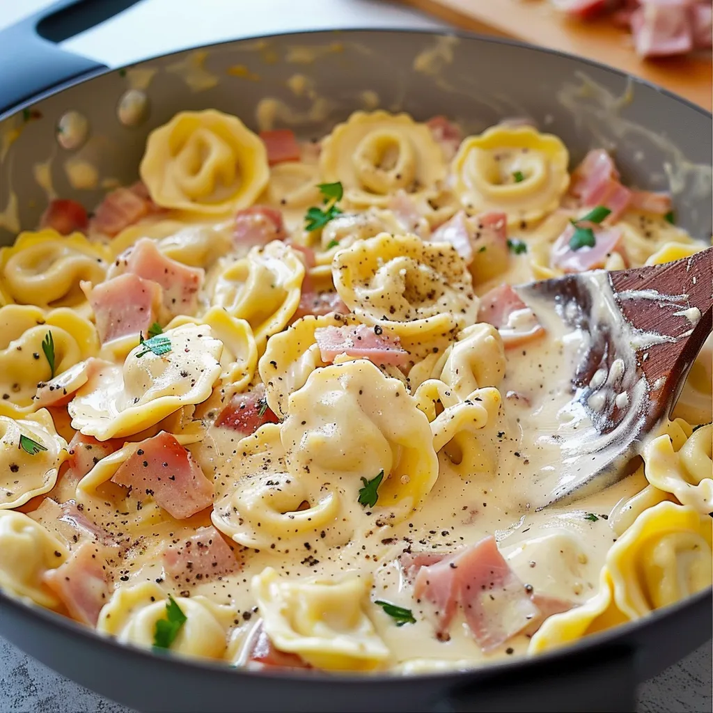 Tortellinis crémeux jambon Parmesan