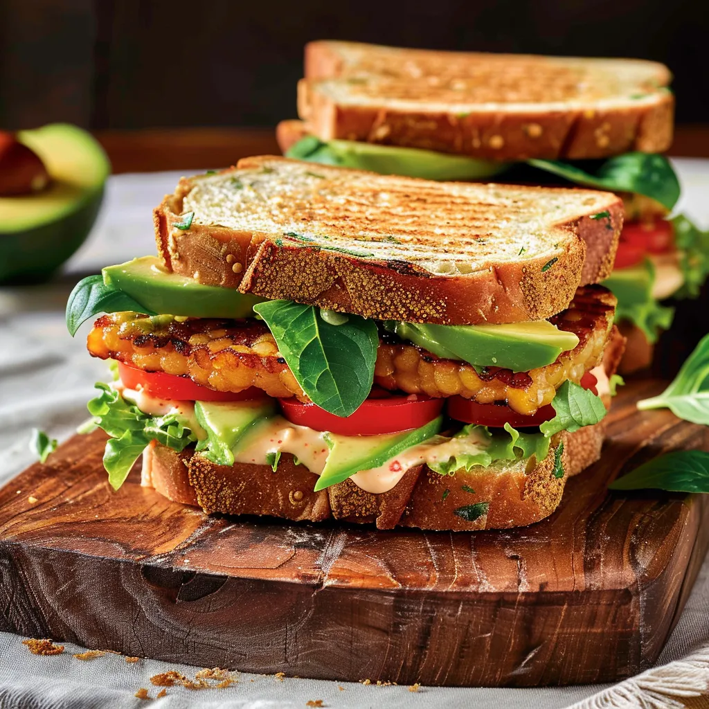 Délicieux sandwichs végés au tempeh maison