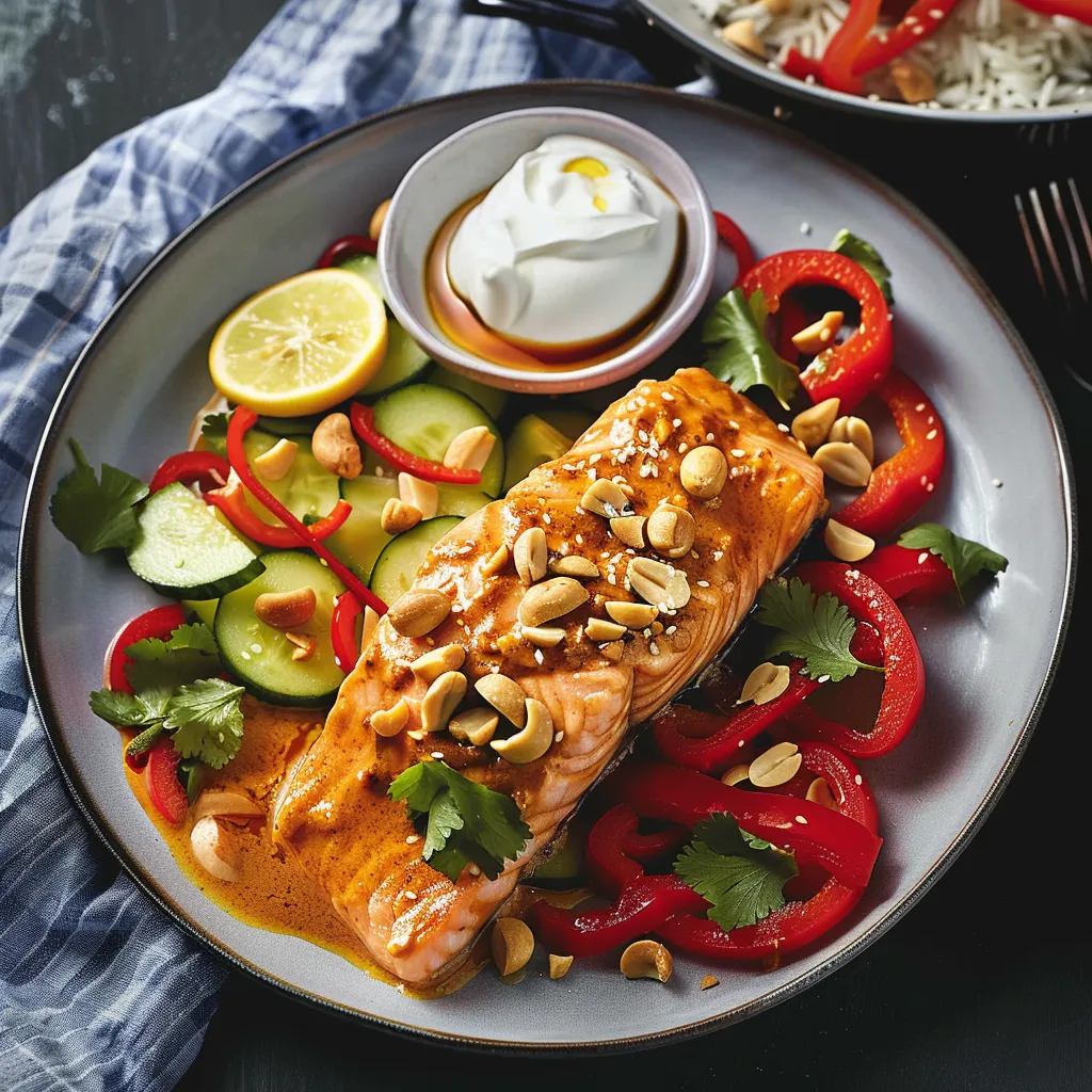 Savoureux saumon au cari rouge épicé