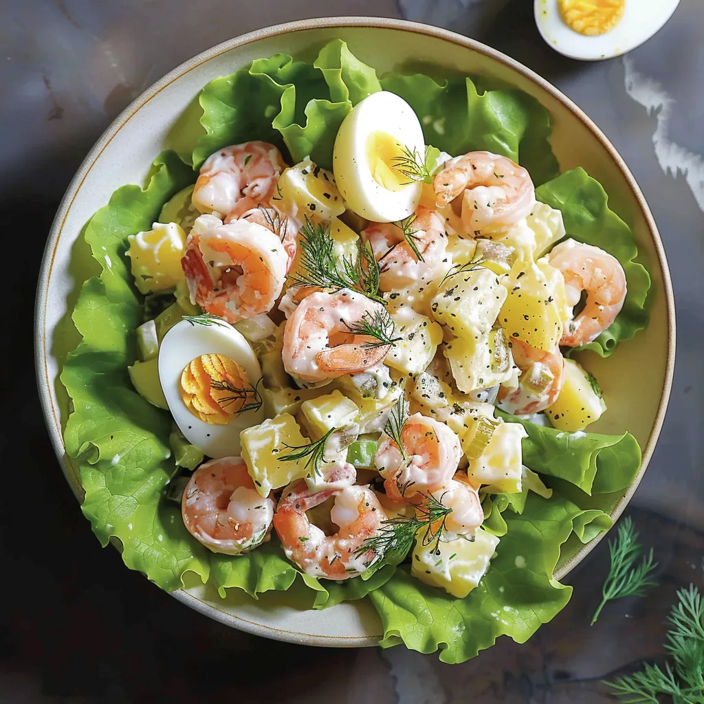 Salade fraîcheur aux pommes et crevettes nordiques