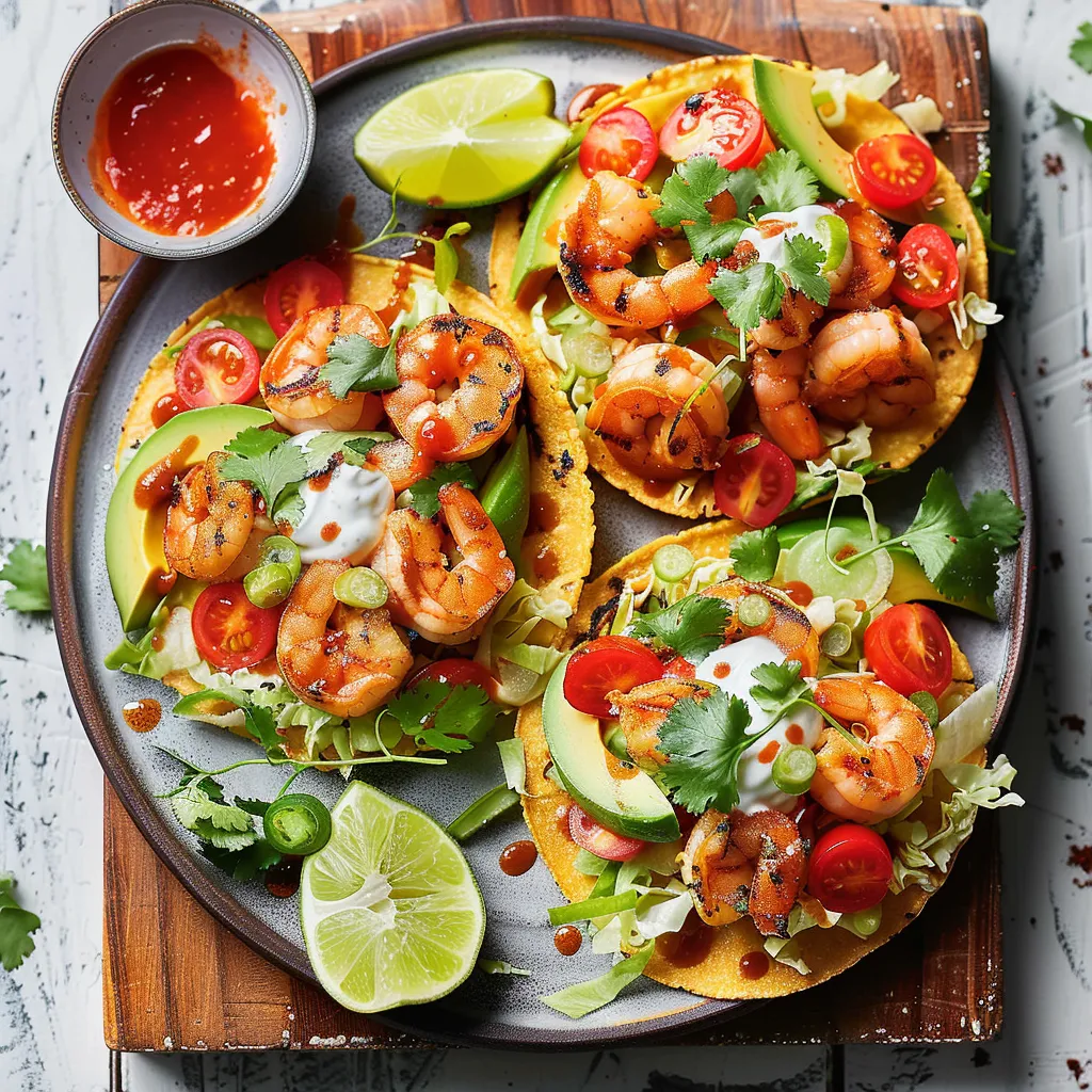 Tostadas aux crevettes grillées