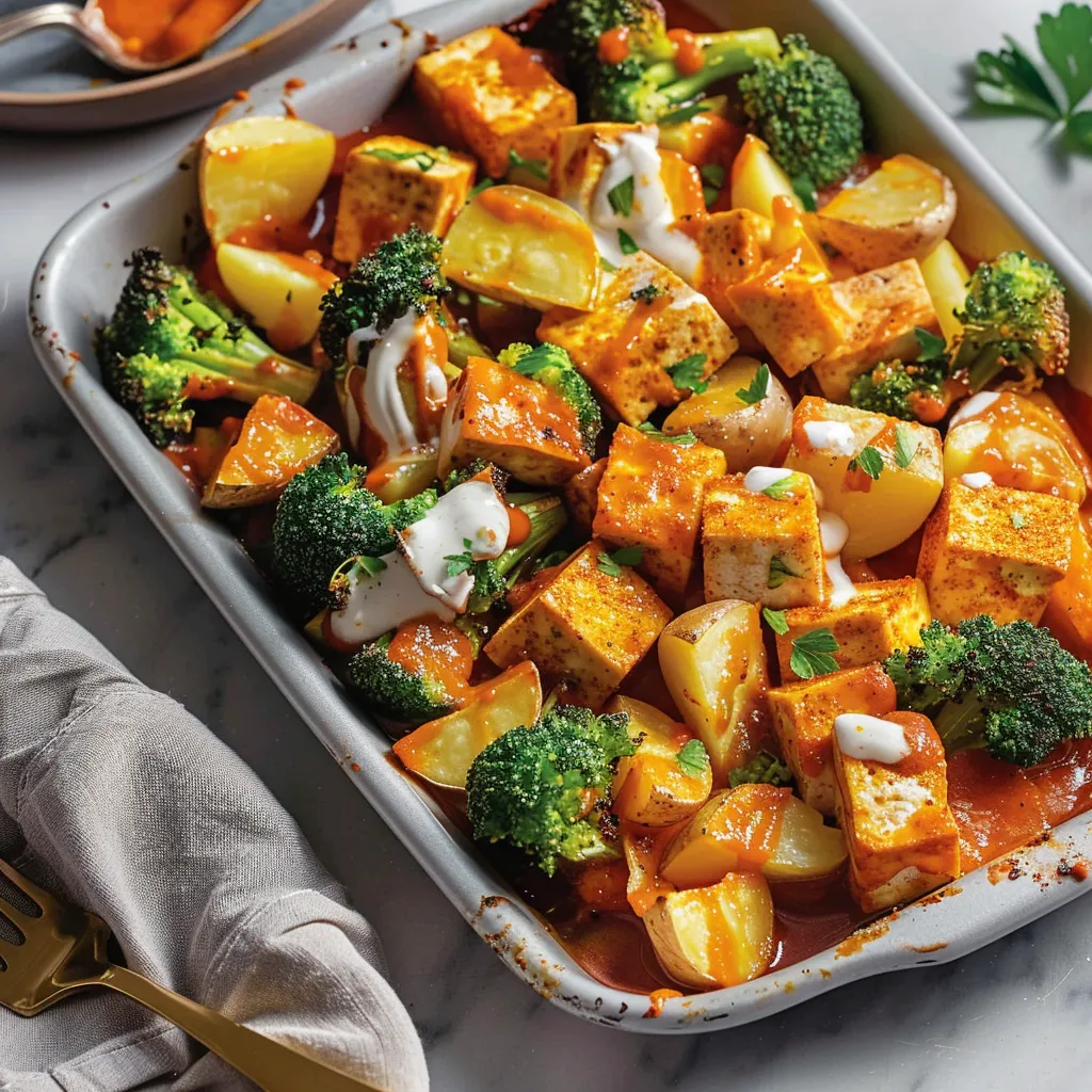 Poutine au tofu et poivrons