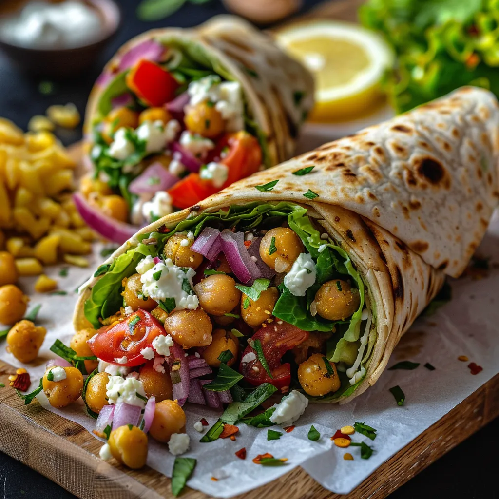 Wraps aux pois chiches dorés