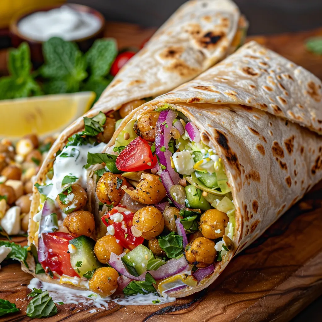 Wraps aux pois chiches et feta savoureux