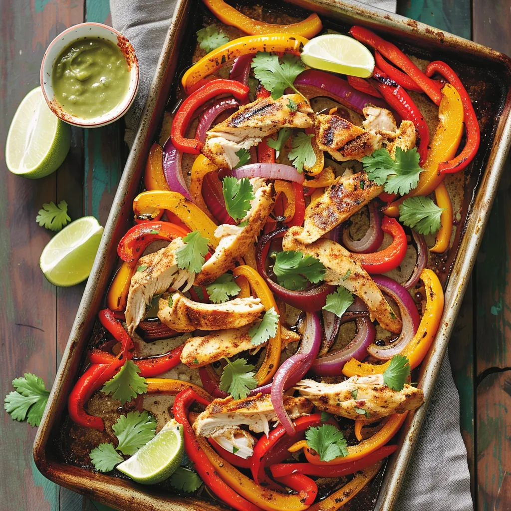 Délicieuses fajitas au poulet et légumes à la plaque