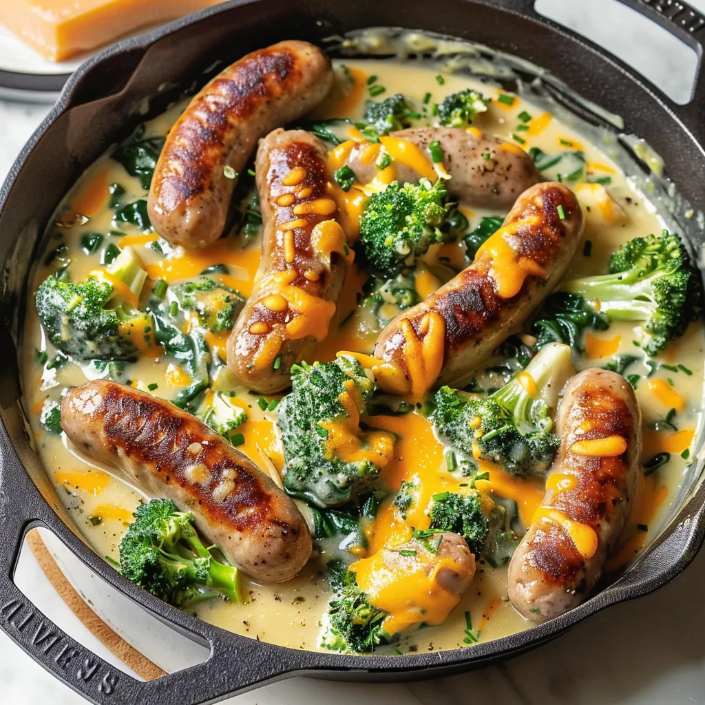 Casserole saucisses brocoli cheddar