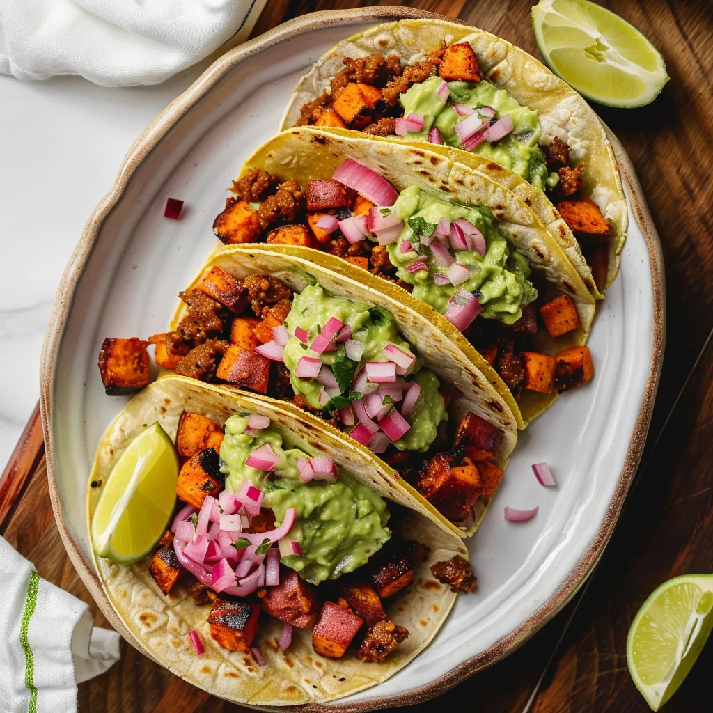 Délicieux tacos au chorizo et patates douces