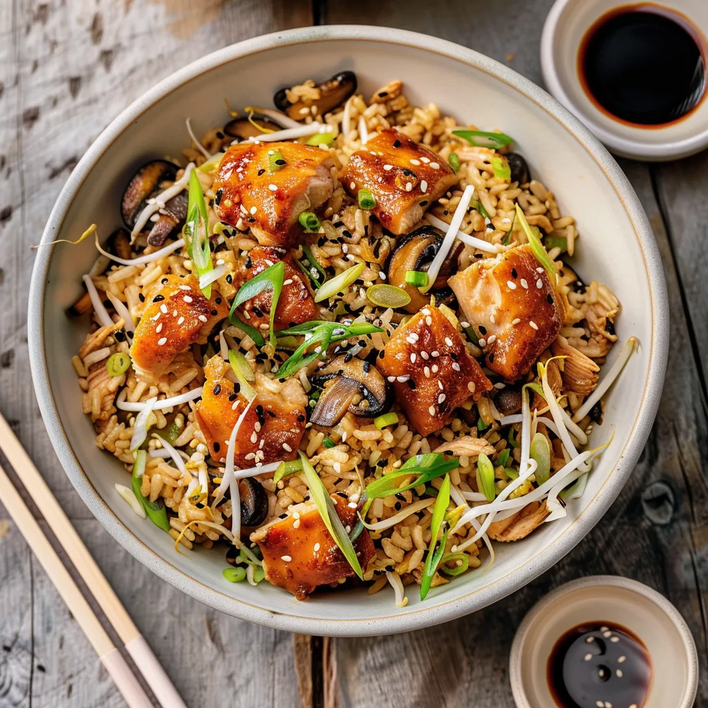 Riz frit poulet et gingembre