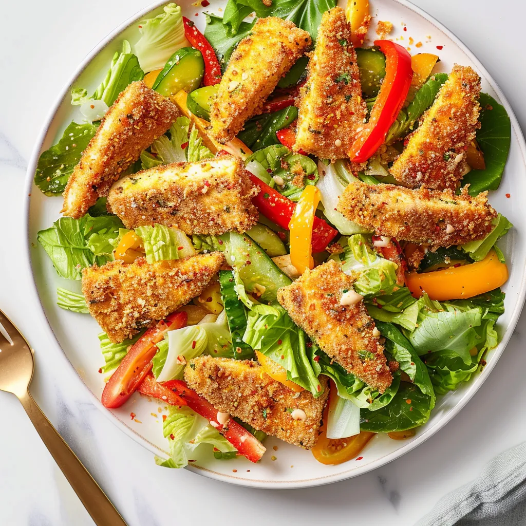 Tofu croustillant et légumes frais