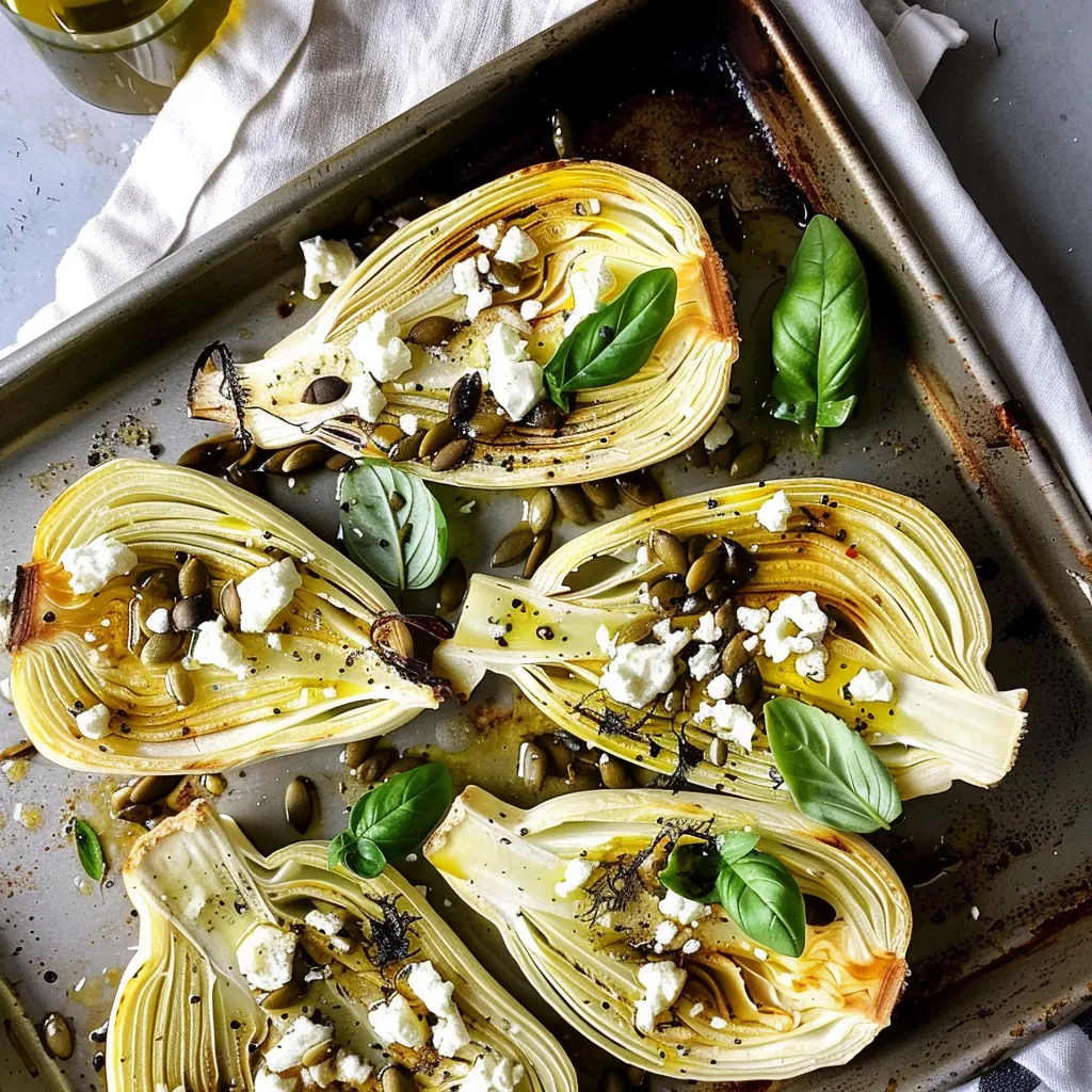 Fenouil rôti avec feta et citron