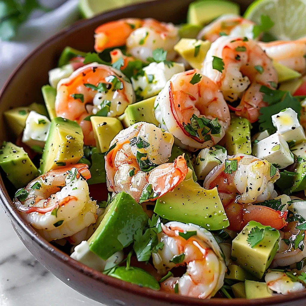 Salade fraîcheur crevettes avocat