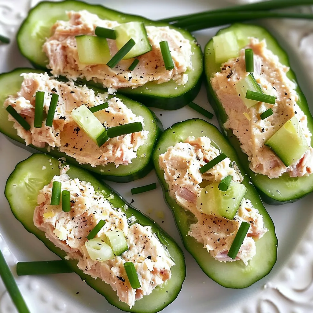 Concombres farcis au thon naturel et citron