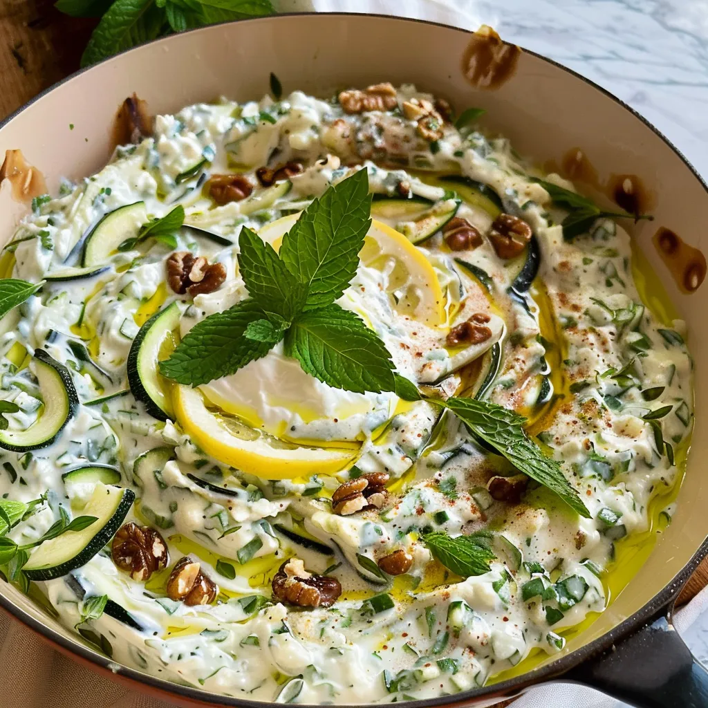 Courgettes yaourt et noix