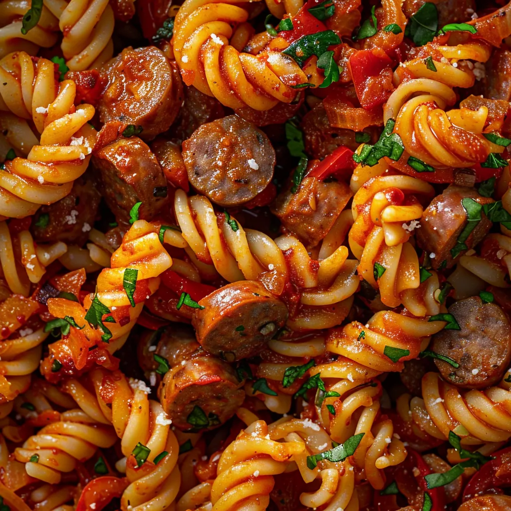 Cavatellis à la saucisse et poivrons