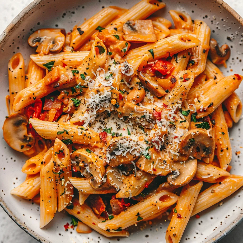 Pennes champignons pancetta Gigi
