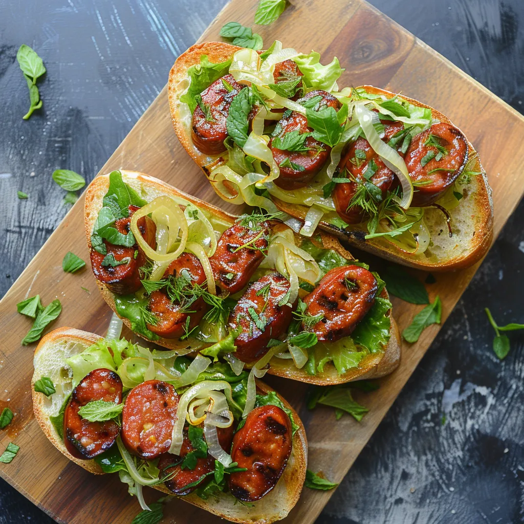 Tartines merguez fenouil citron