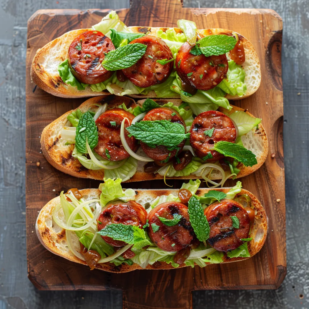 Délicieuses tartines équilibrées aux merguez et fenouil mariné