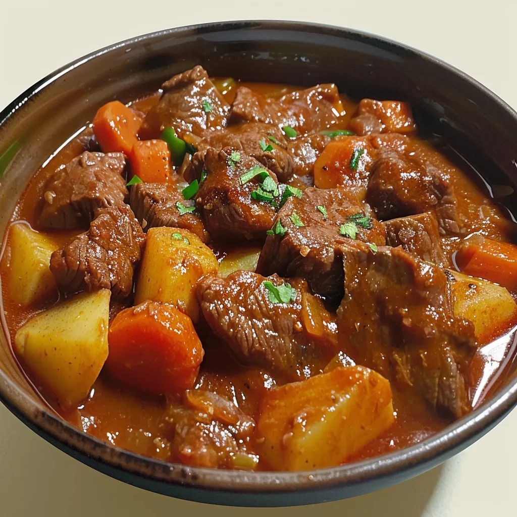 Bœuf mijoté à la française avec légumes et sauce savoureuse