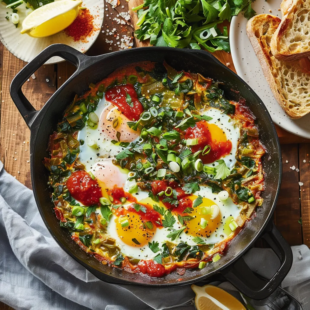 Délicieuse casserole d'œufs et poireaux aux herbes fraîches