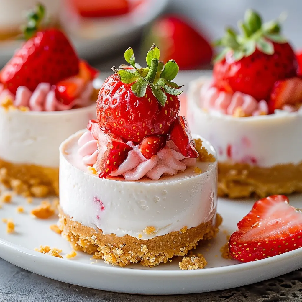 Mini cheesecakes fraise légers