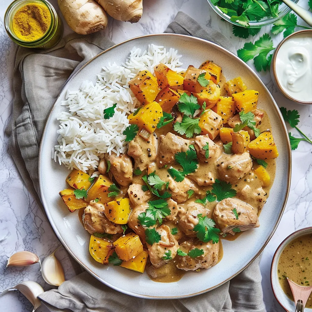 Poulet sauce dattes rutabaga