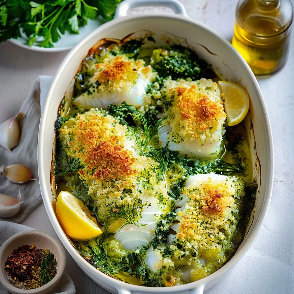 Gratin de morue aux herbes
