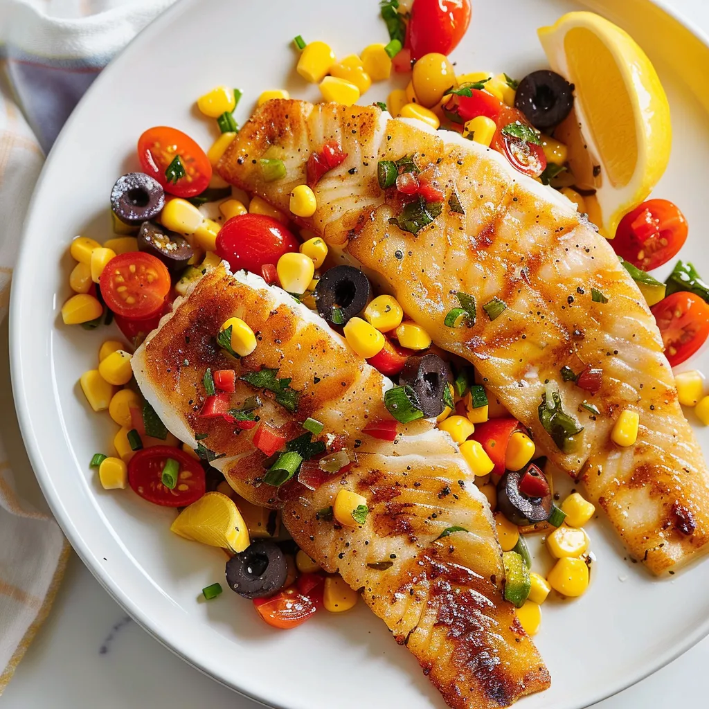 Tilapia poêlé salade maïs