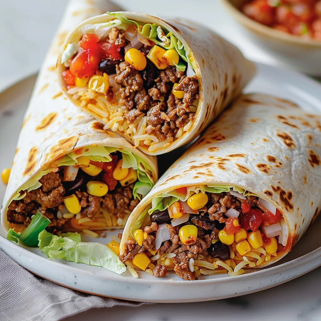 Burritos avec boeuf et haricots