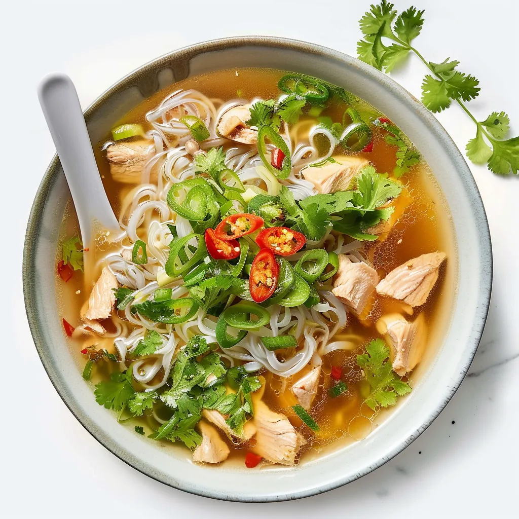 Soupe légère au poulet et konjac