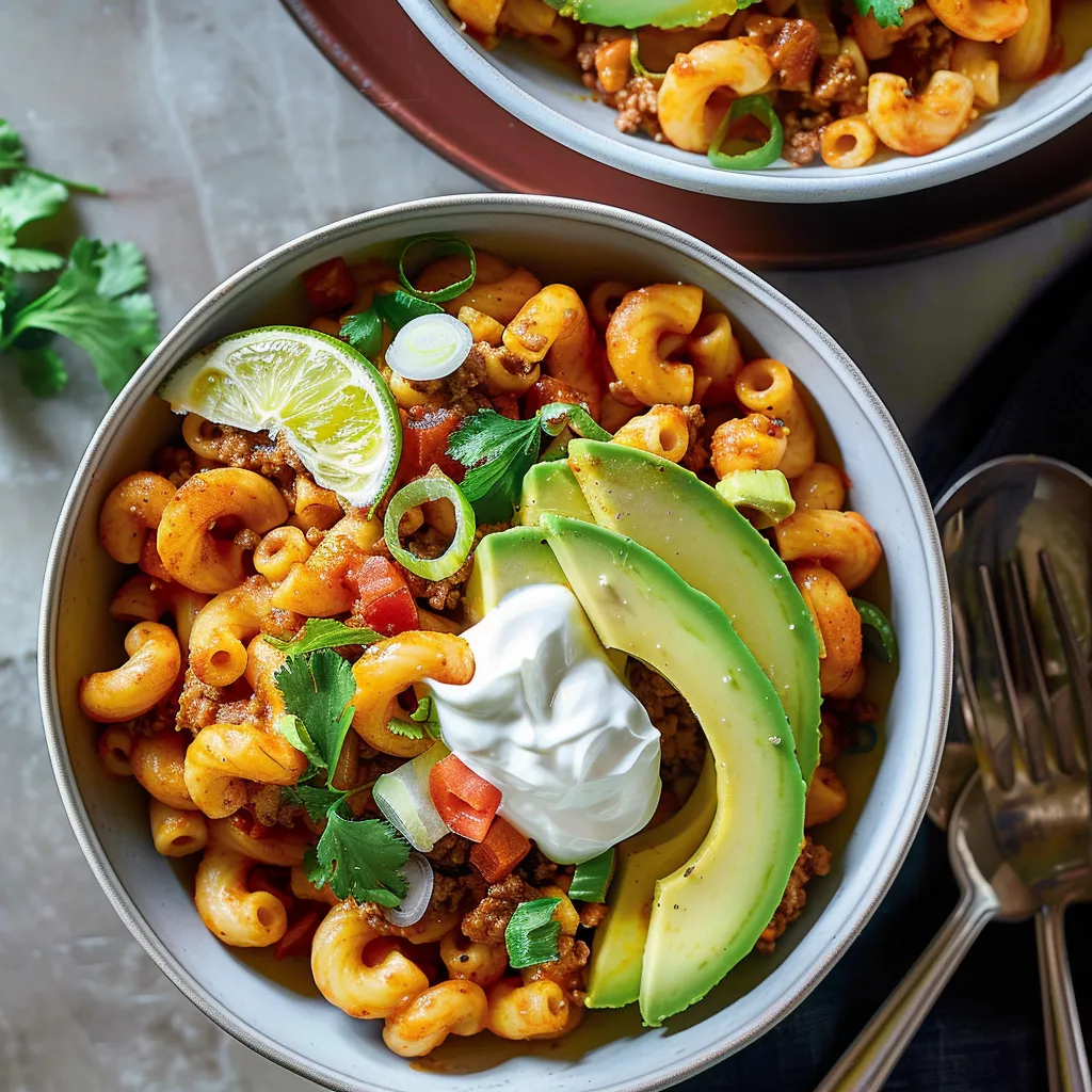 Délicieux macaronis à la viande façon tex-mex