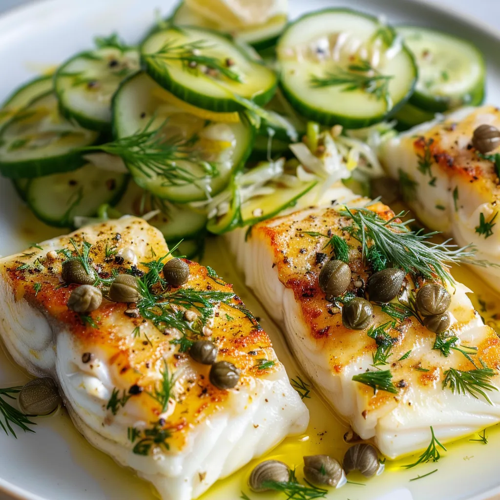 Aiglefin au citron et salade fraîche