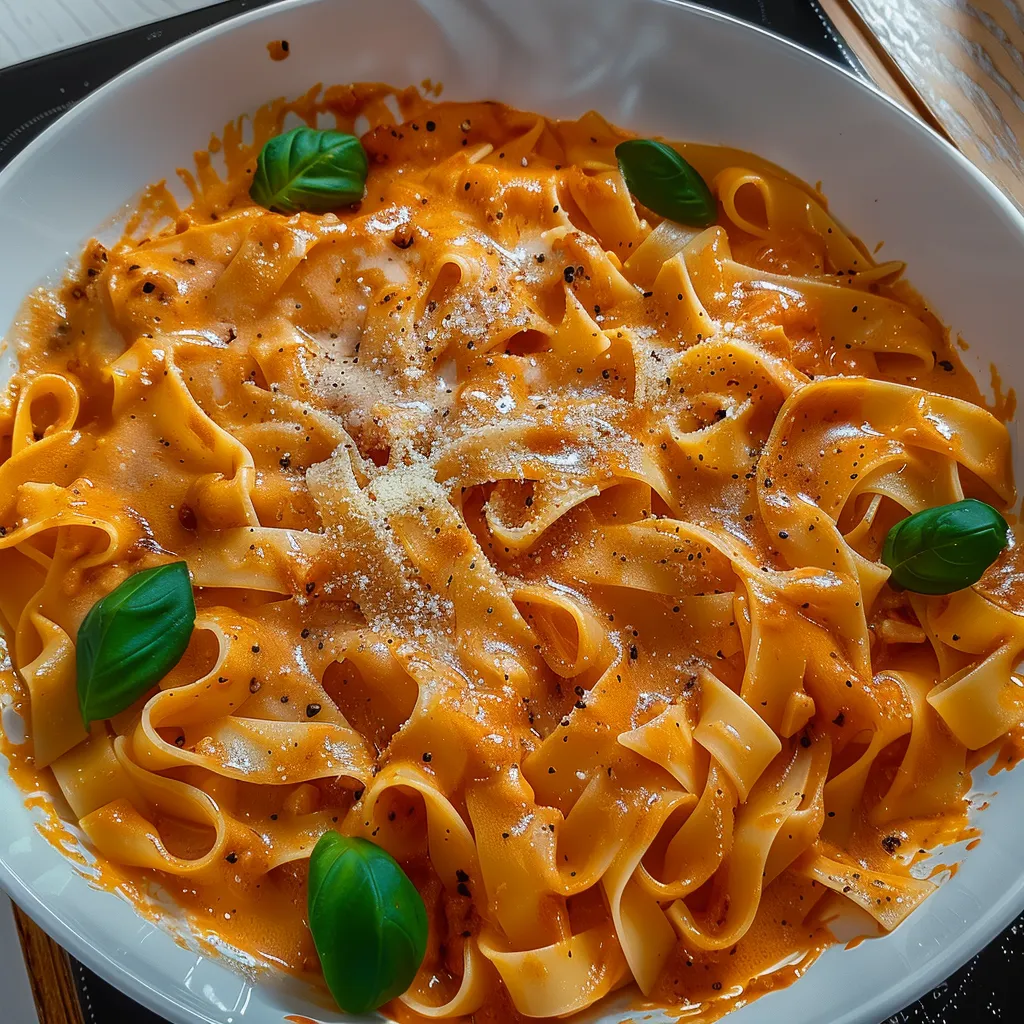 Tagliatelles à la sauce tomate onctueuse