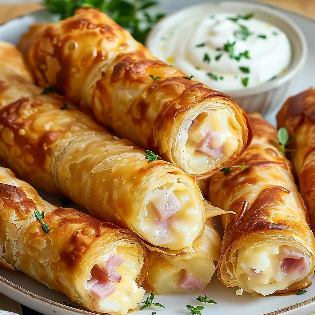 Cigares croustillants jambon pommes