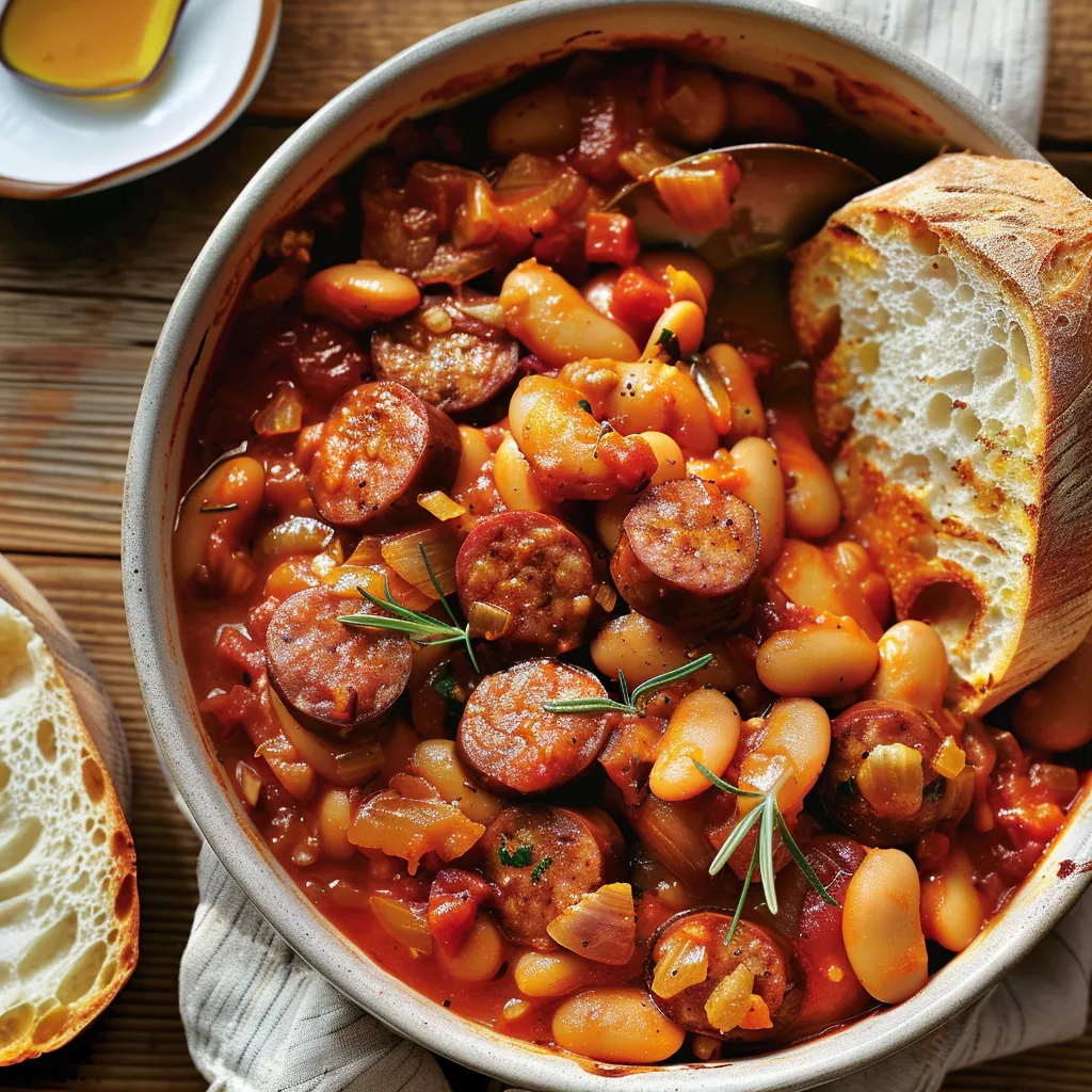 Casserole haricots blancs saucisses
