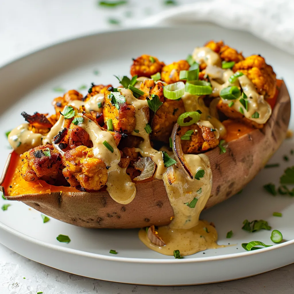 Patates douces farcies tempeh