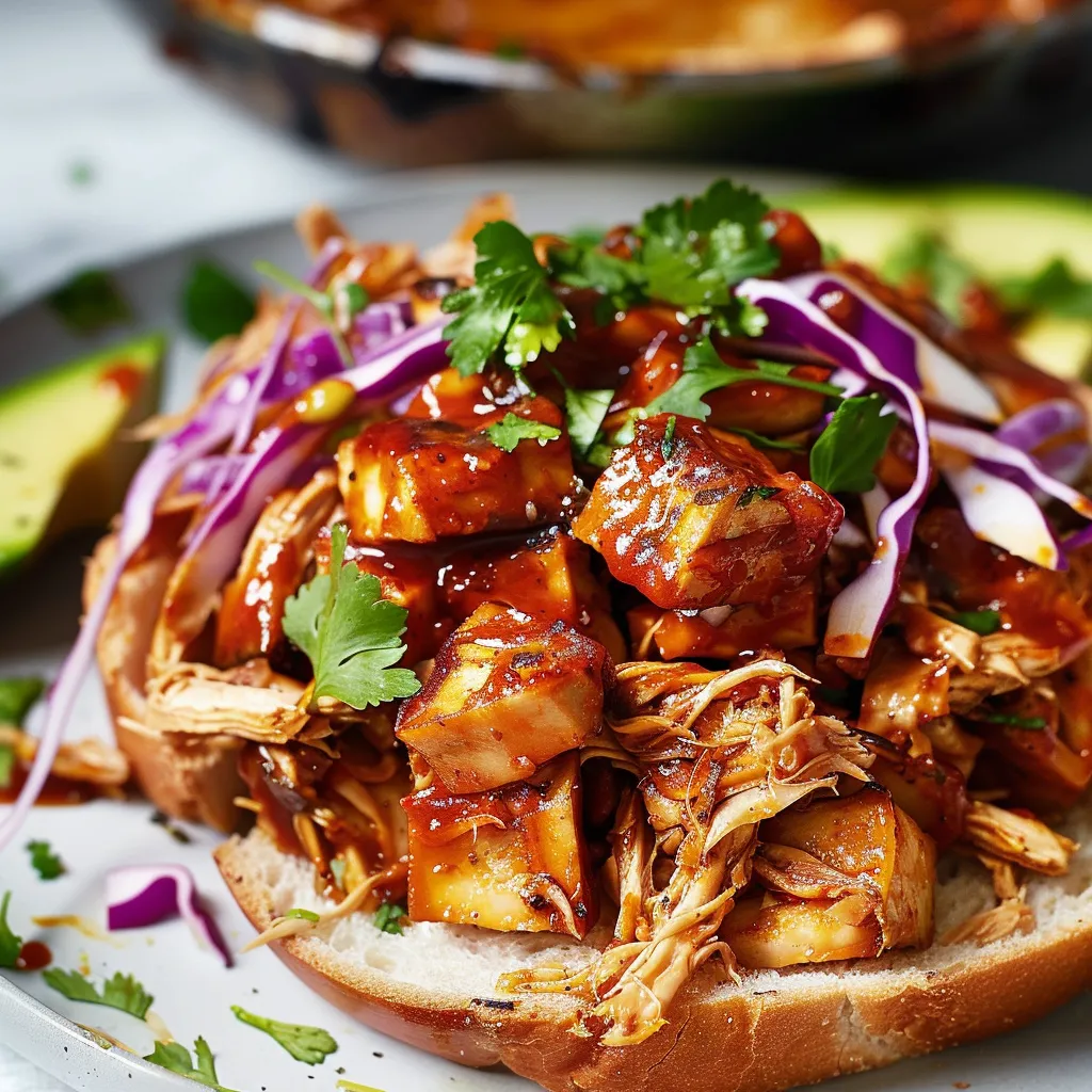 Effiloché barbecue jacquier tofu