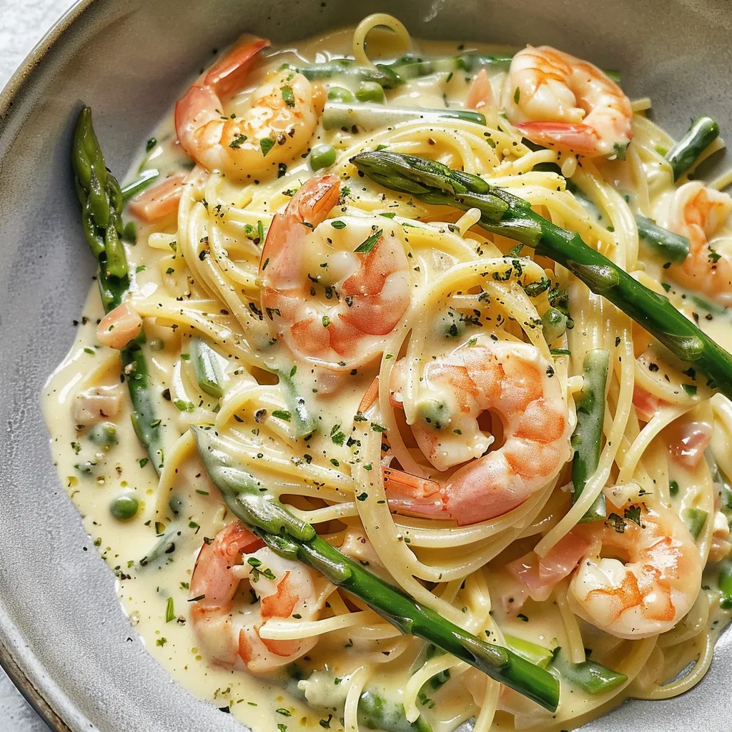 Spaghettis aux asperges et citron